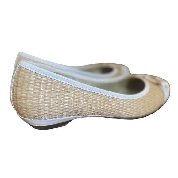 Liz Claiborne Aleya Shoes Womens 9.5 Woven Wicker Flats Slip On Round Toe Beige - Picture 3 of 8